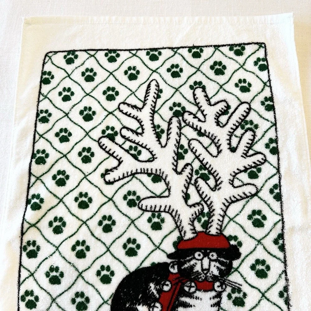 Kliban Christmas Reindeer Cat Royal Terry USA Vintage 70s 25